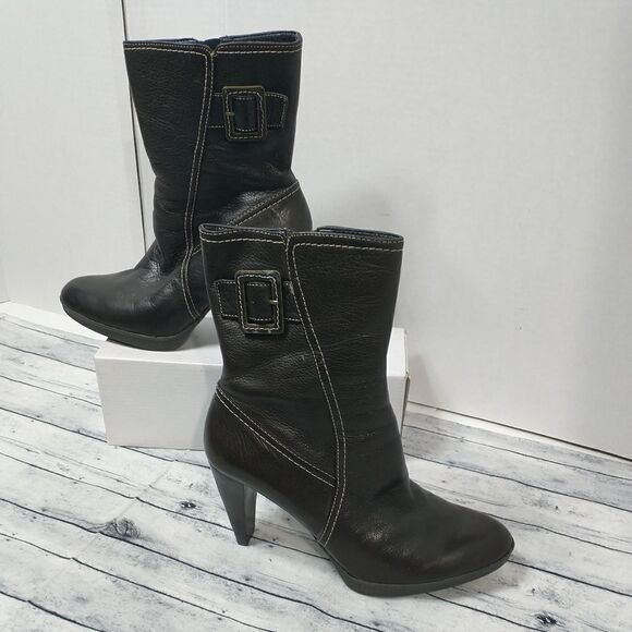 Circa Joan David CJ Masey Brown Leather Womens Ankle Boots Heeled US Size 7.5M - Picture 3 of 11